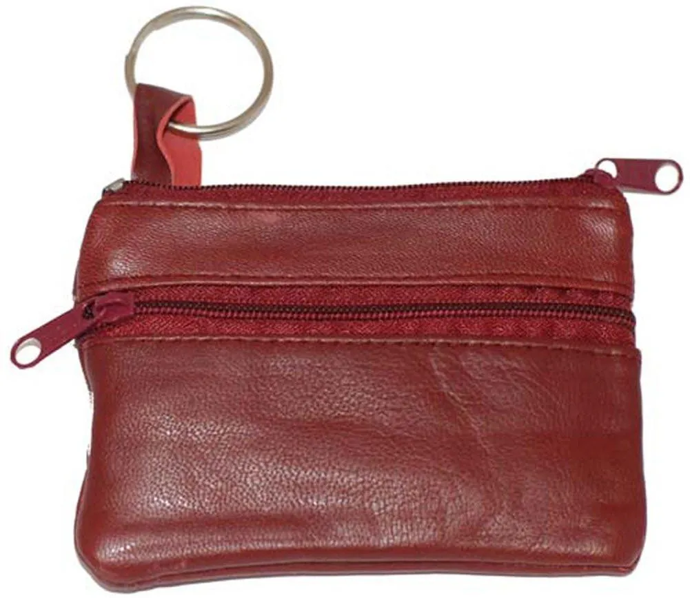 Leather Change Purse with Key Ring