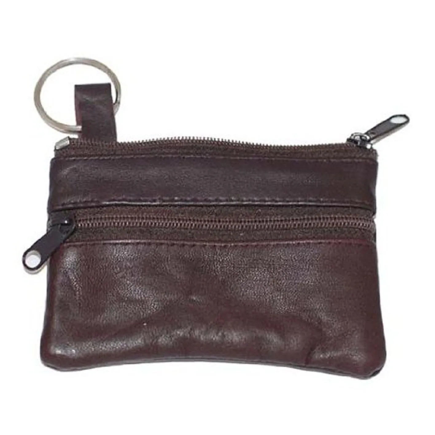 Leather Change Purse with Key Ring