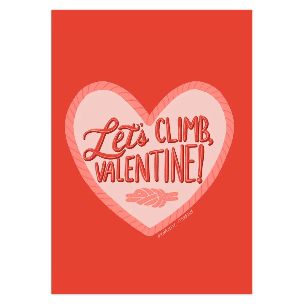 Let's Climb, Valentine! - Rock Climbing greeting card