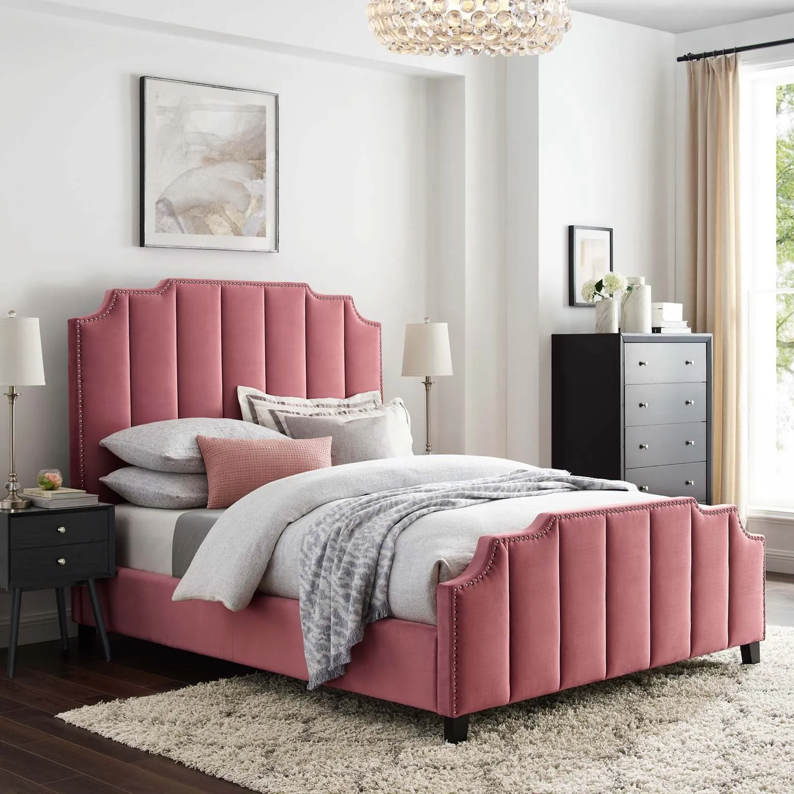 Lucille Performance Velvet Platform Bed