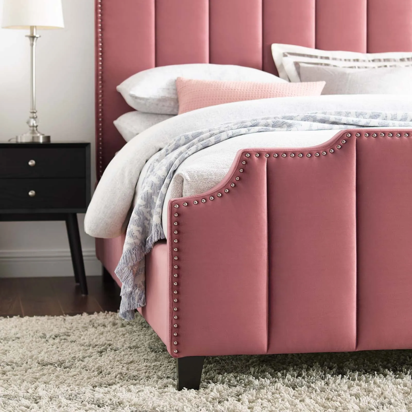 Lucille Performance Velvet Platform Bed