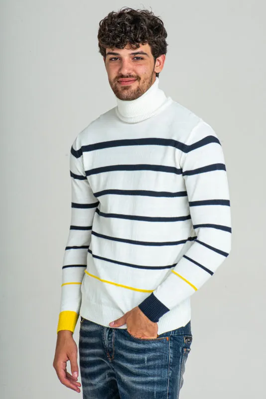 Maglione uomo a collo alto DSP 2358 panna - Displaj