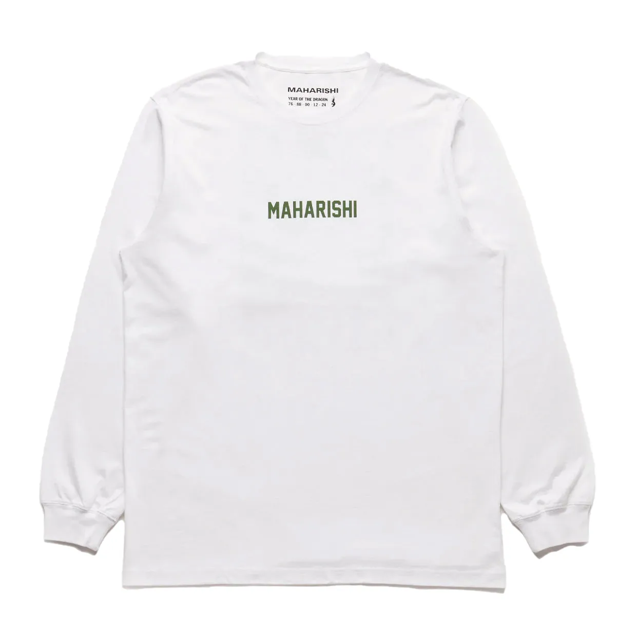 Maharishi Woodblock Dragon L/S T-Shirt White