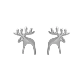 Malvie Silver Deer Stud Earrings