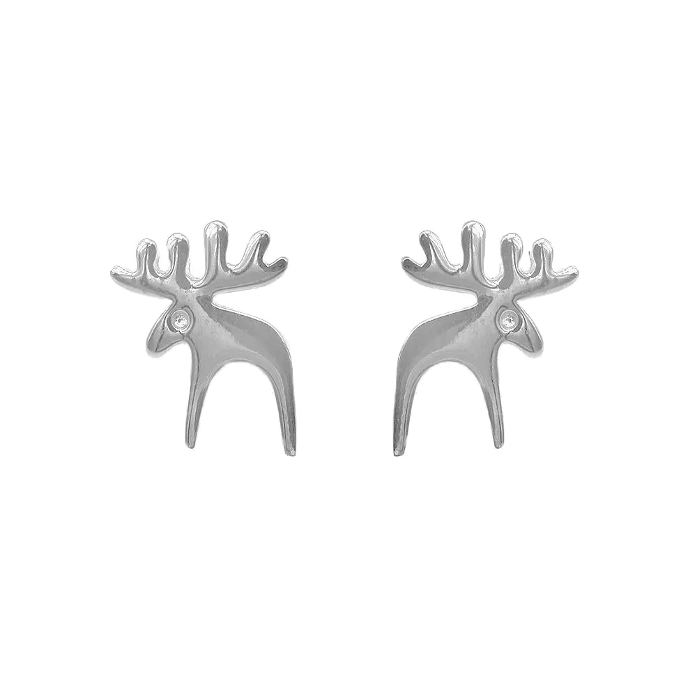 Malvie Silver Deer Stud Earrings