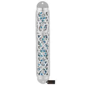 Matashi Hand Painted Enamel 7'' Mezuzah with Crystals