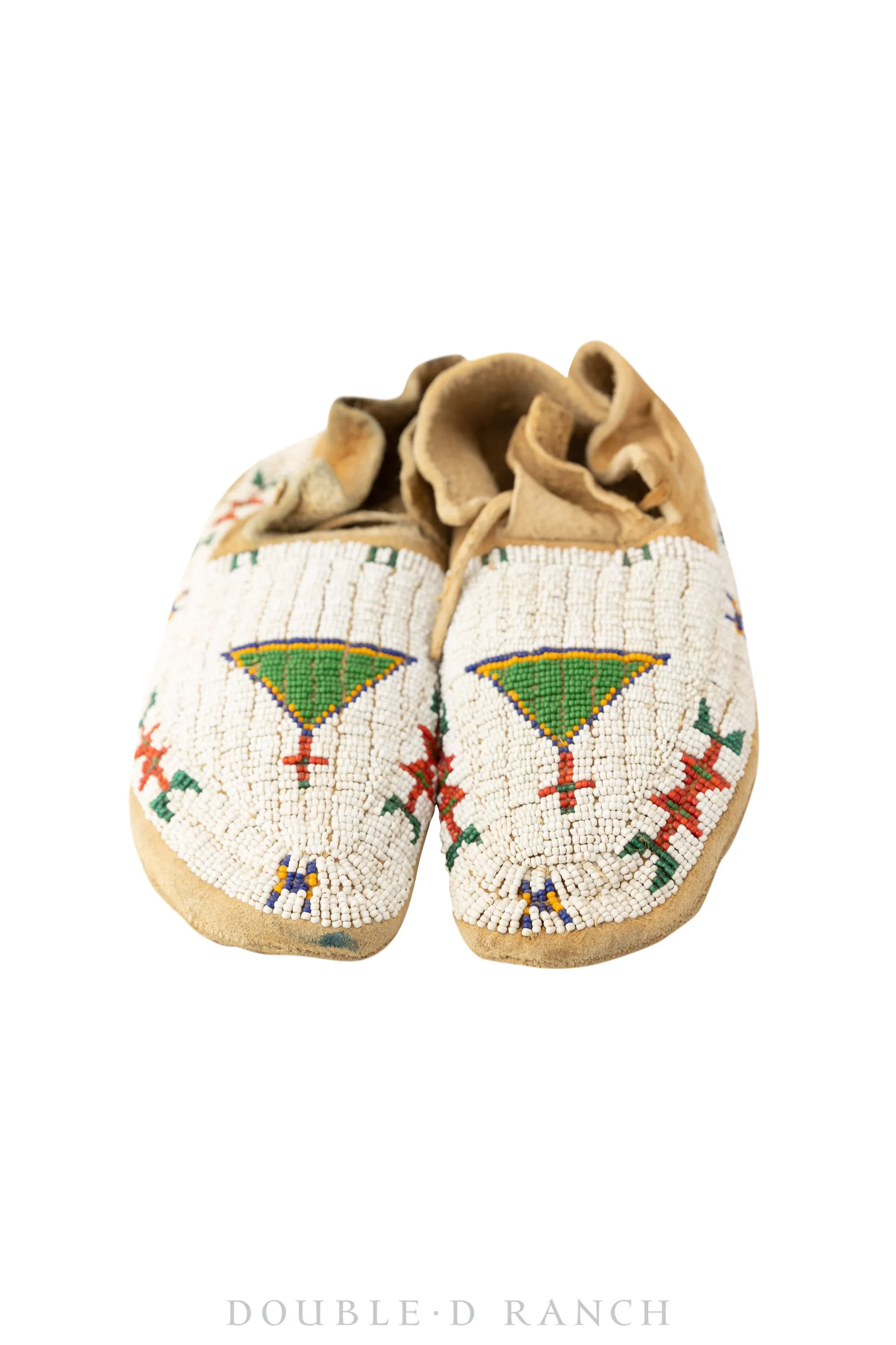 Miscellaneous, Artifact, Moccasins, Beaded, Cheyenne, Vintage, Early 20th Century, 733