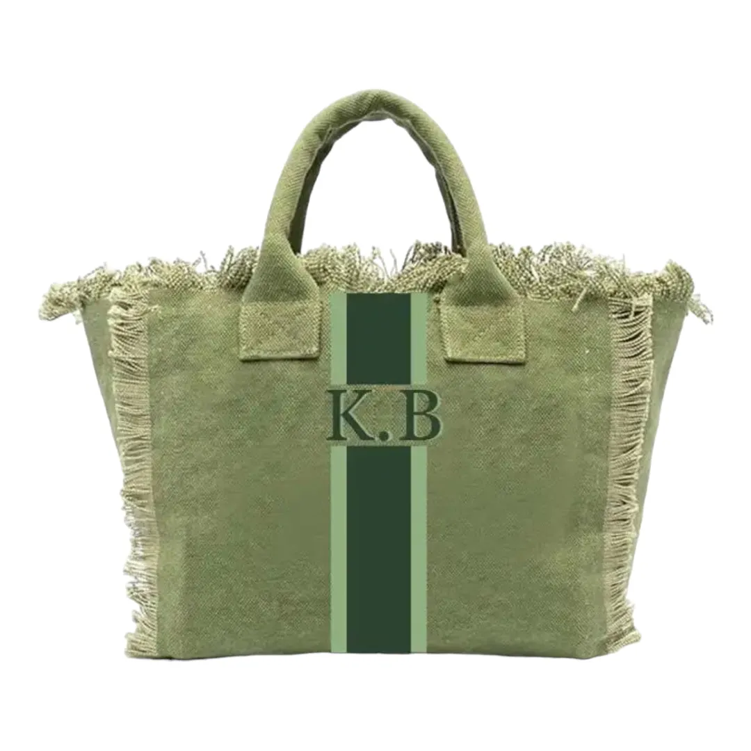 Monogram Fringed Tote