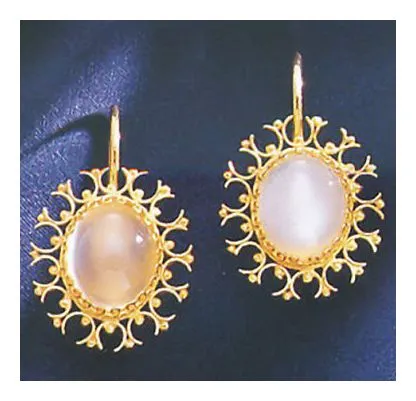 Moonstone Snowflake Earrings