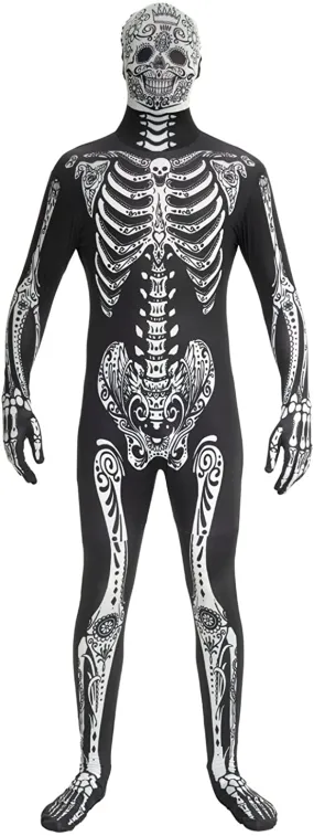 Morphsuits Men's Day of the Dead Adult Costume, DOD XXL