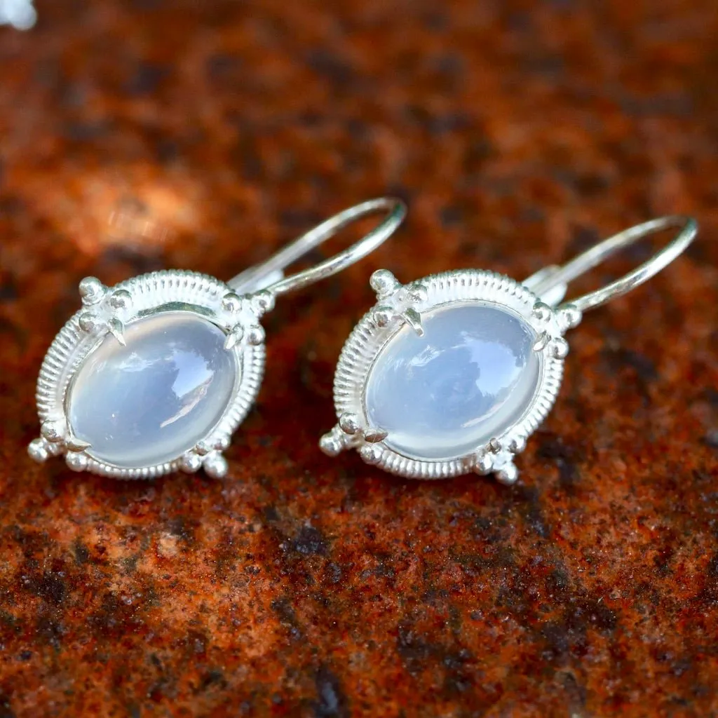 Narcissus Moonstone Silver Earrings