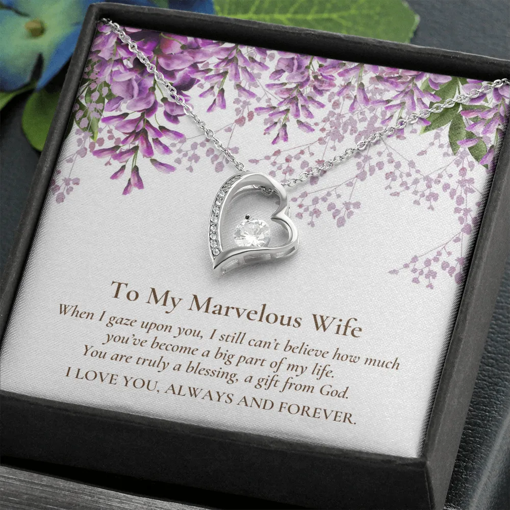 Now and Forever Love Open Heart Necklace to Marvelous Wife