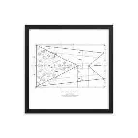 Ohio Flag Blueprint Framed poster