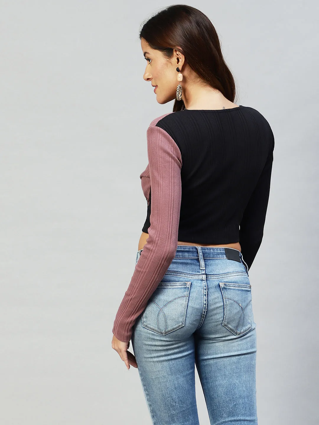 Overlap Full Sleeves Rib Top