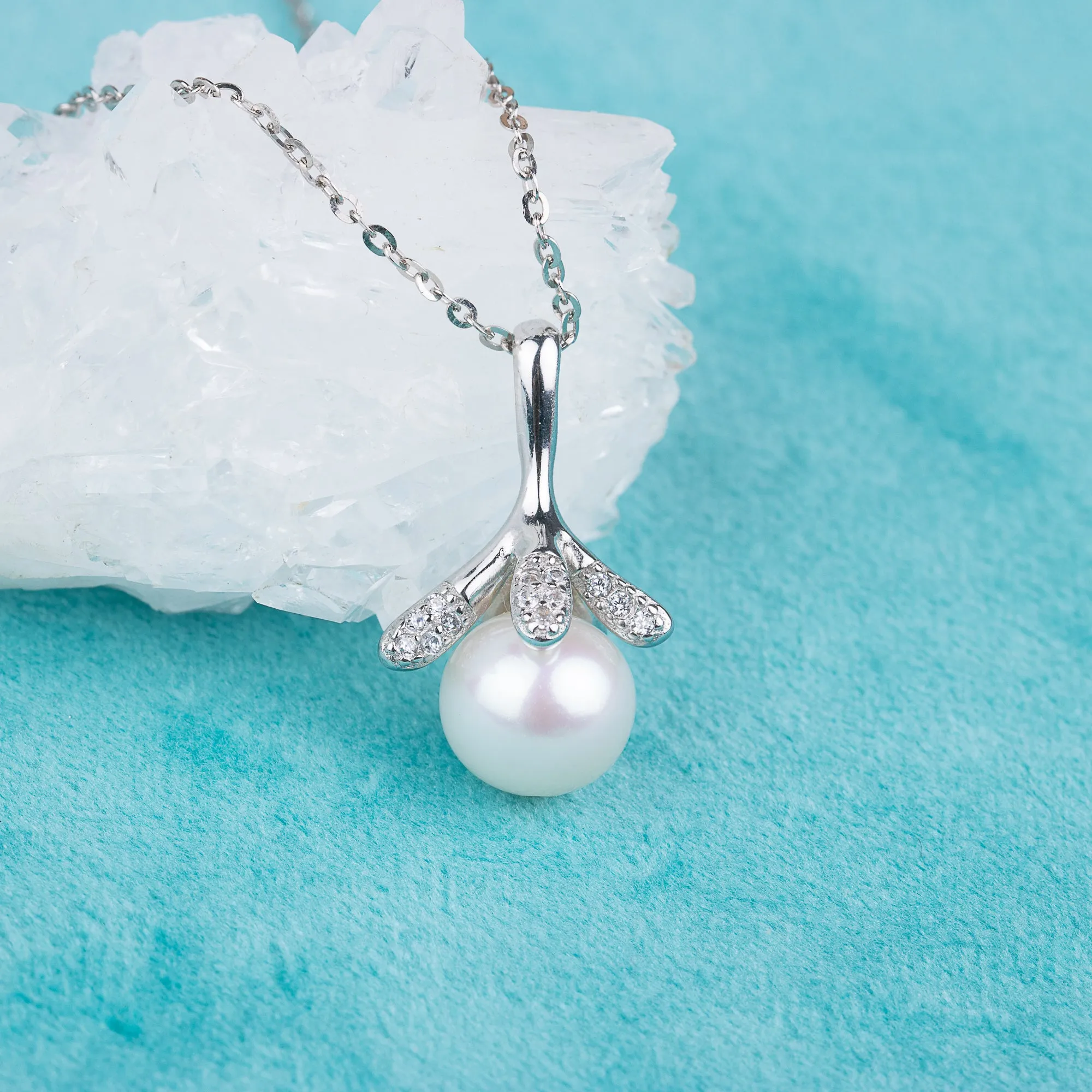 P030557 DIY 7-11mm Natural Freshwater pearl pendant accessory 925 sterling silver engagement jewelry necklace for women