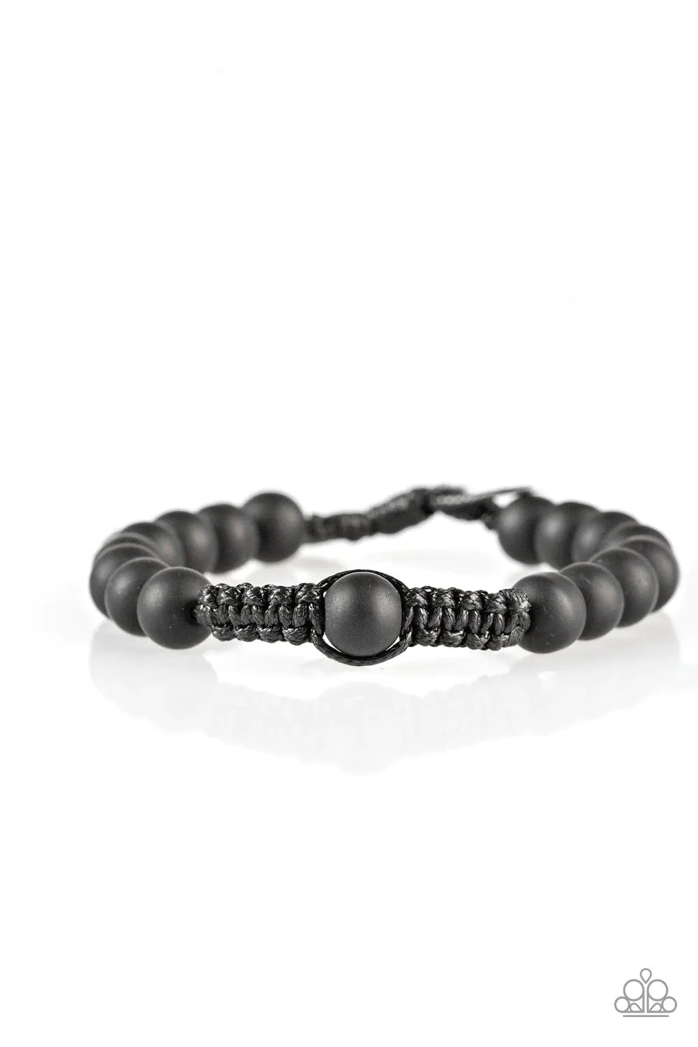 Paparazzi Accessories  - Respite #B641 Peg - Black Urban Bracelet