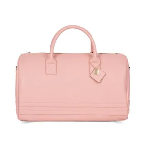 Pastel Blush Apollo 1 Faux Snakeskin Duffle Bag