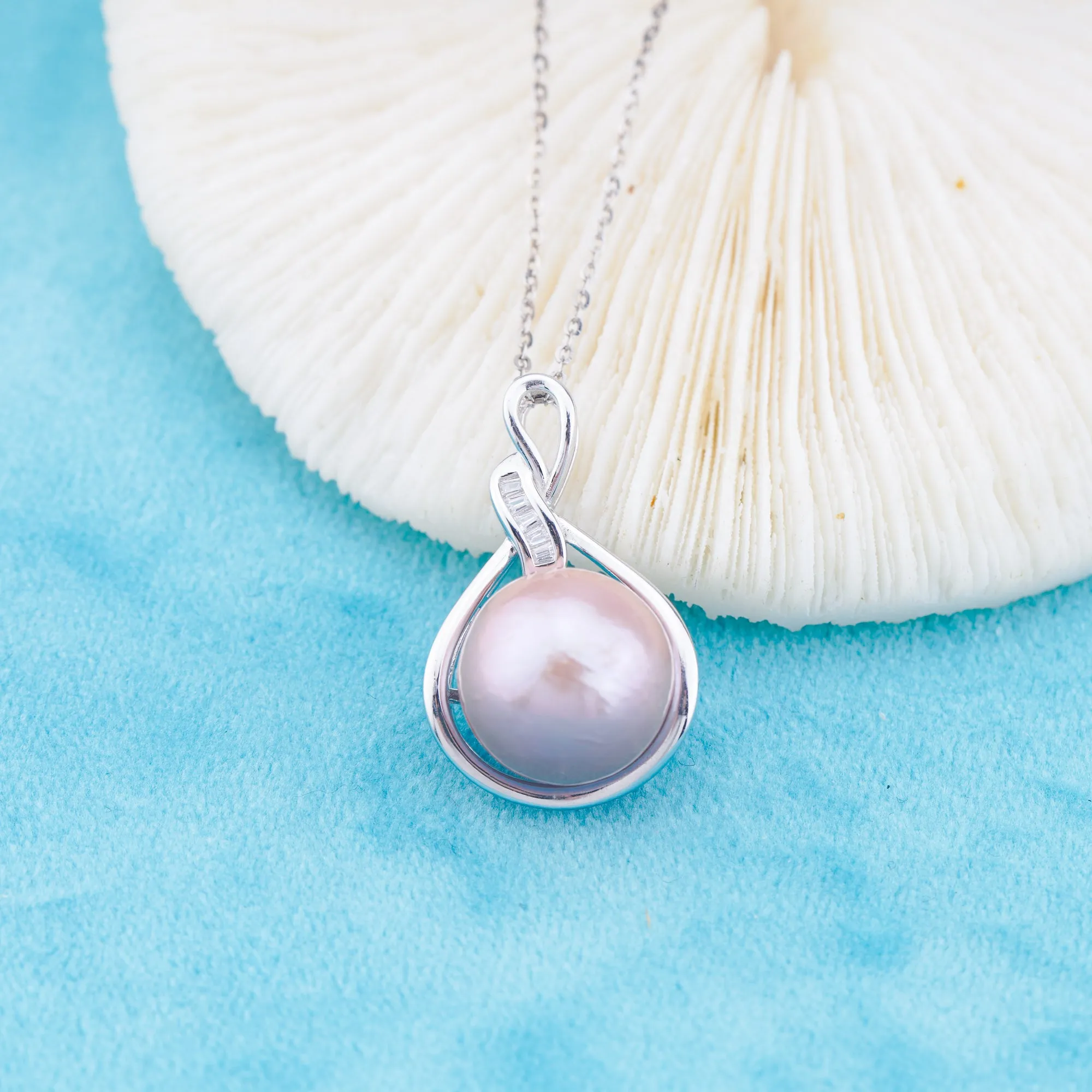 Pe011053  DIY 9-12mm Natural Freshwater pearl pendant accessory 925 sterling silver engagement jewelry necklace for women