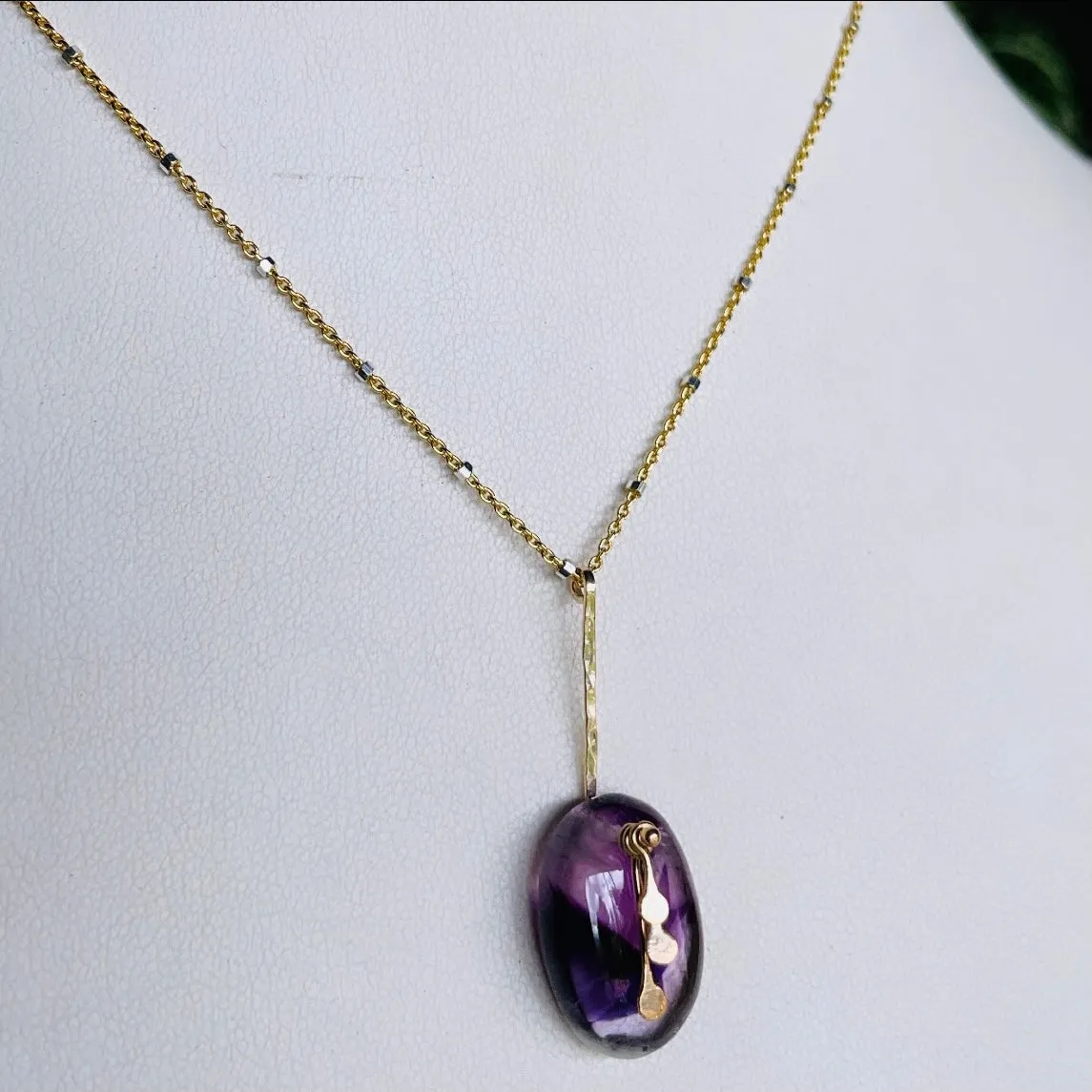 Pendulum Dots trapiche amethyst necklace