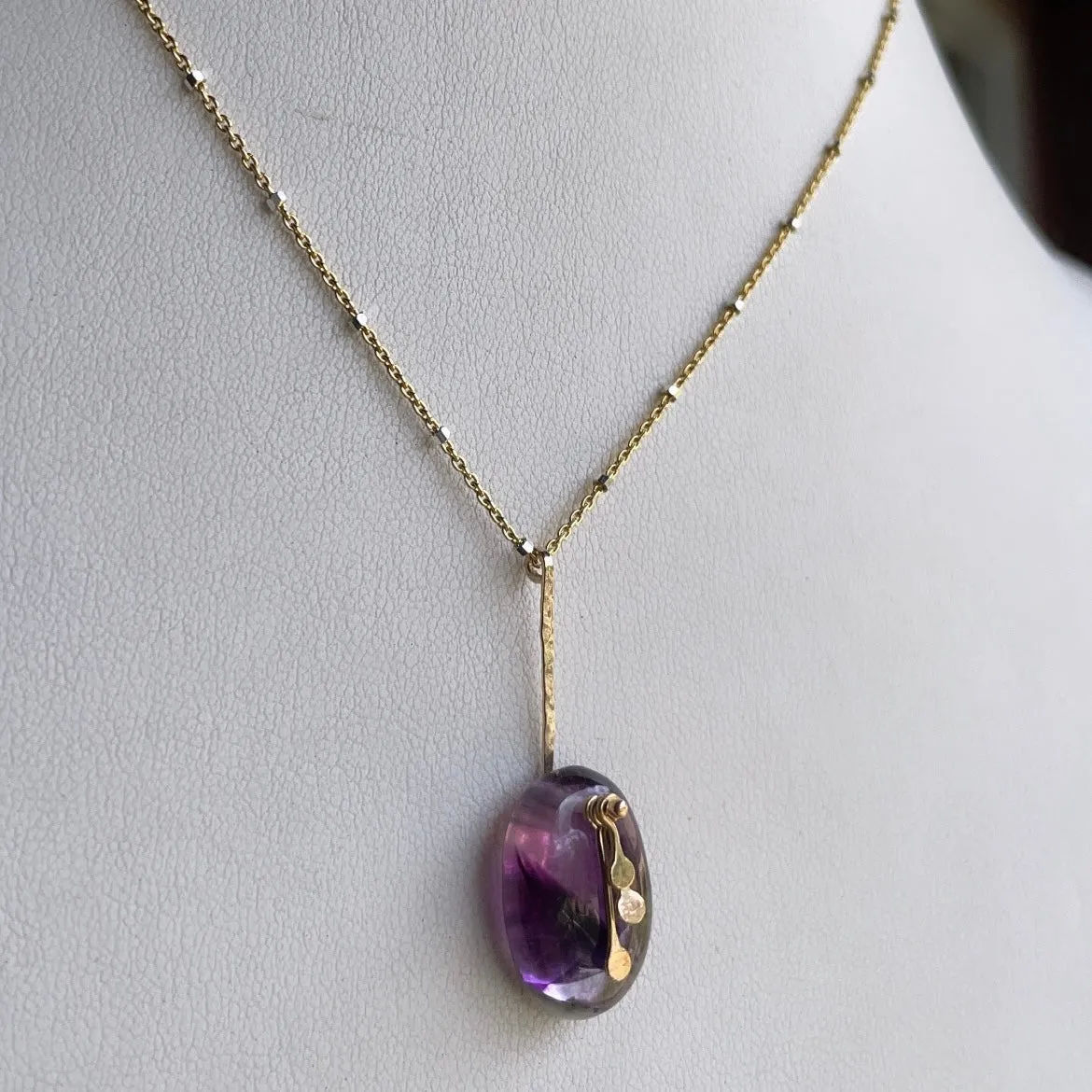 Pendulum Dots trapiche amethyst necklace