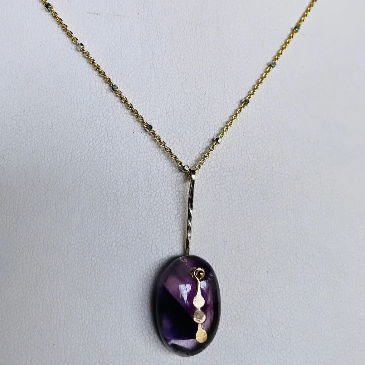 Pendulum Dots trapiche amethyst necklace