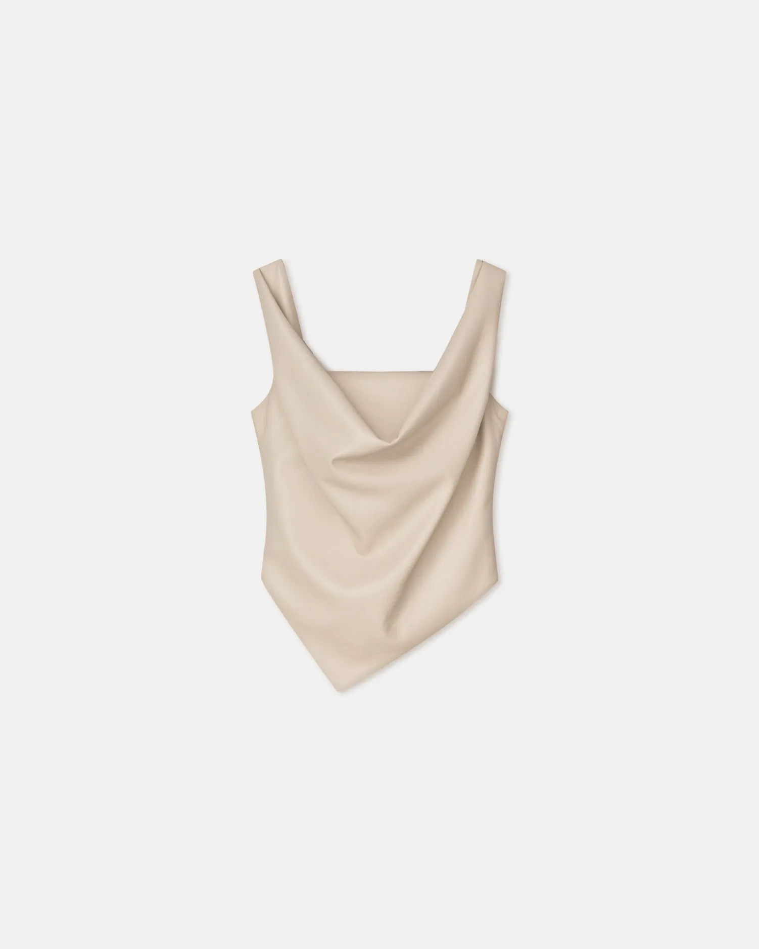 Petra - Sleeveless Draped Okobor™ Top - Creme