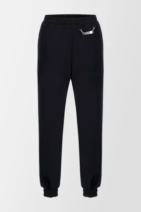 Philipp Plein Black Embroidery Signature Trousers