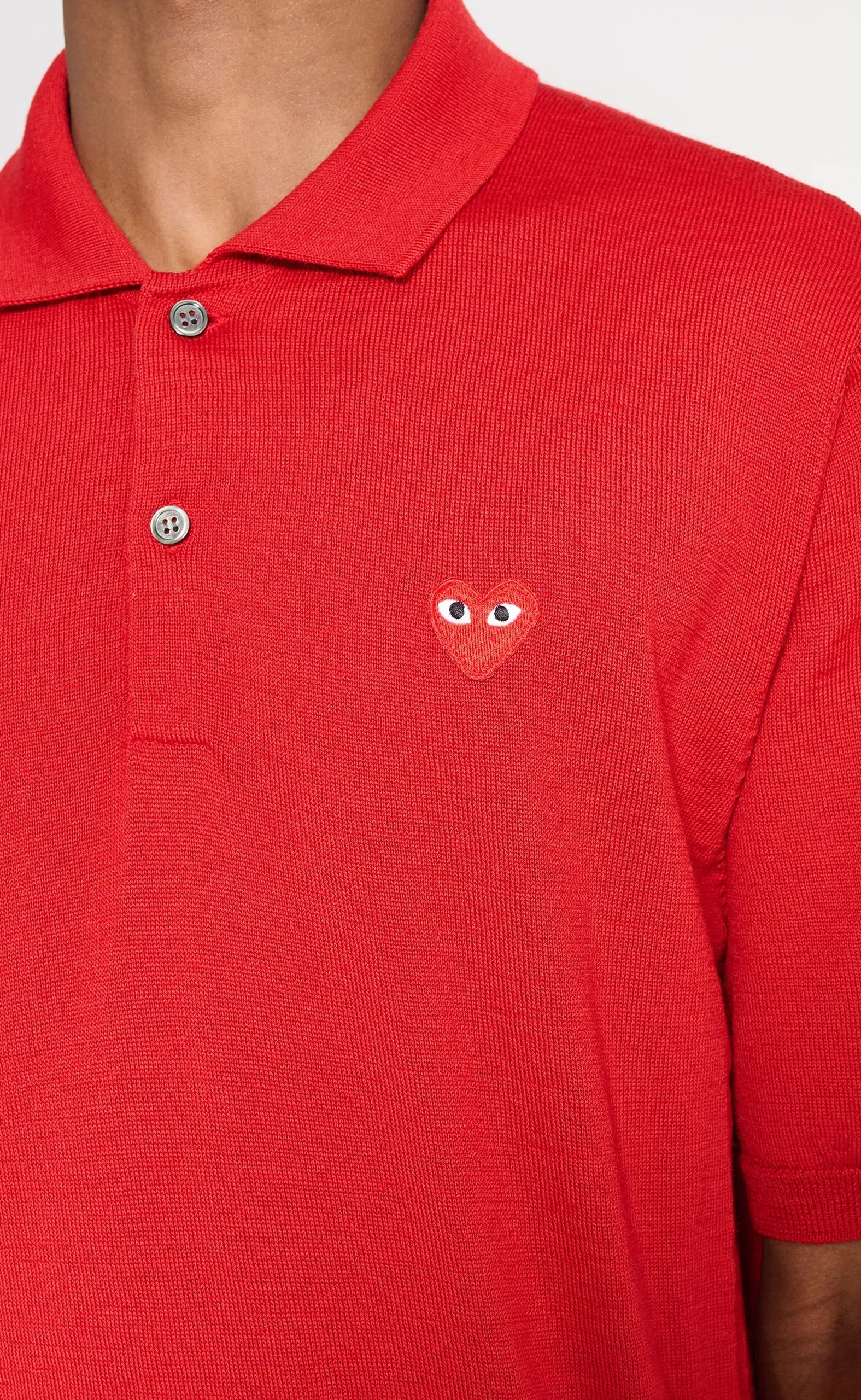 POLO NECK SHORT SLEEVE RED T-SHIRT