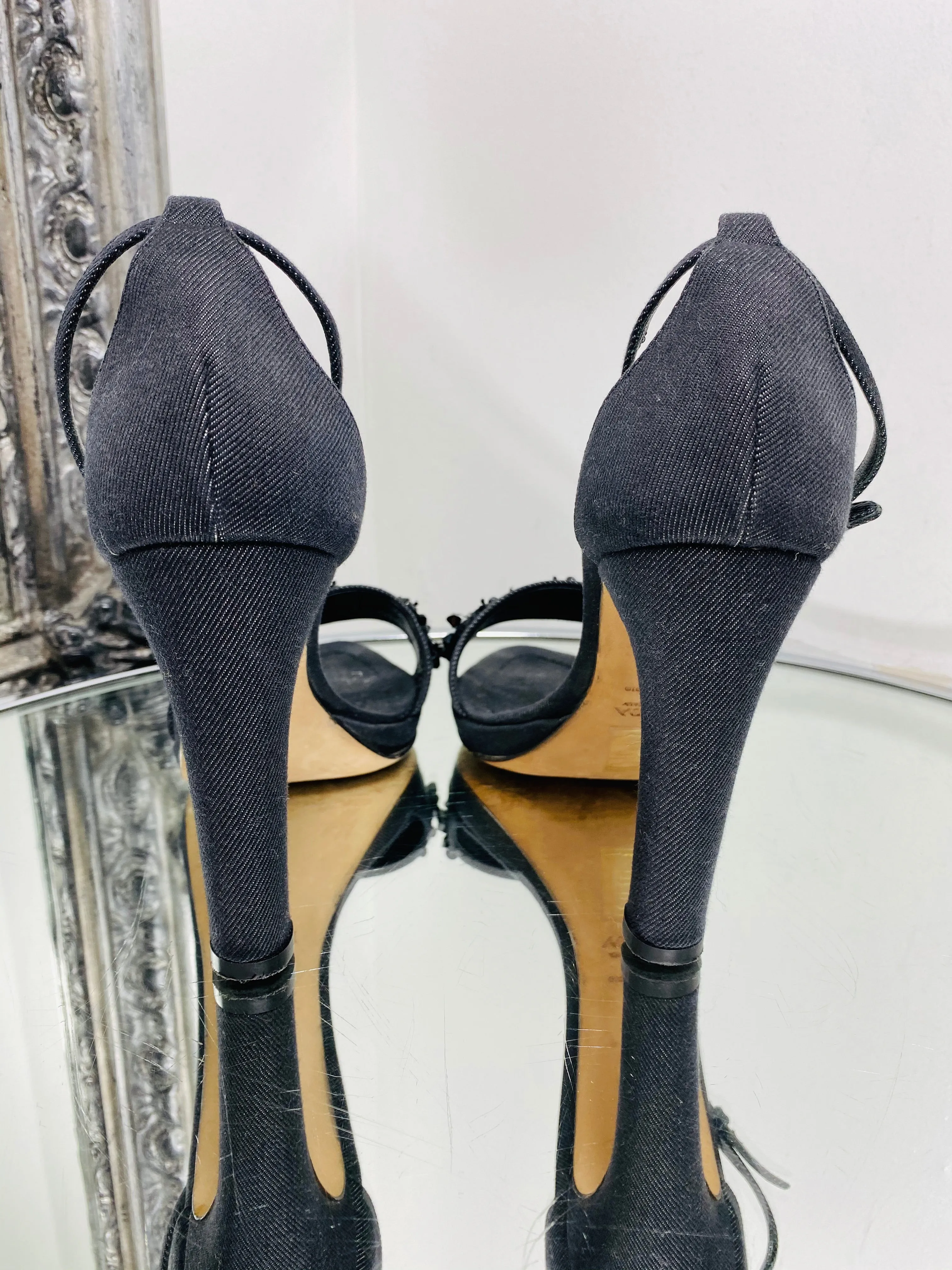 Prada Denim & Crystal Heels. Size 38