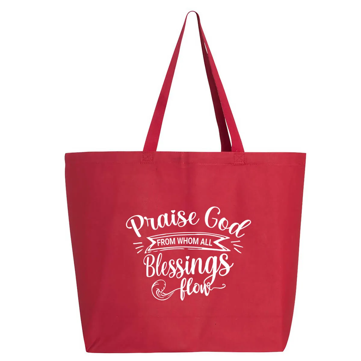 Praise God From Whom All Blessings Flow Jumbo Tote Canvas Bag