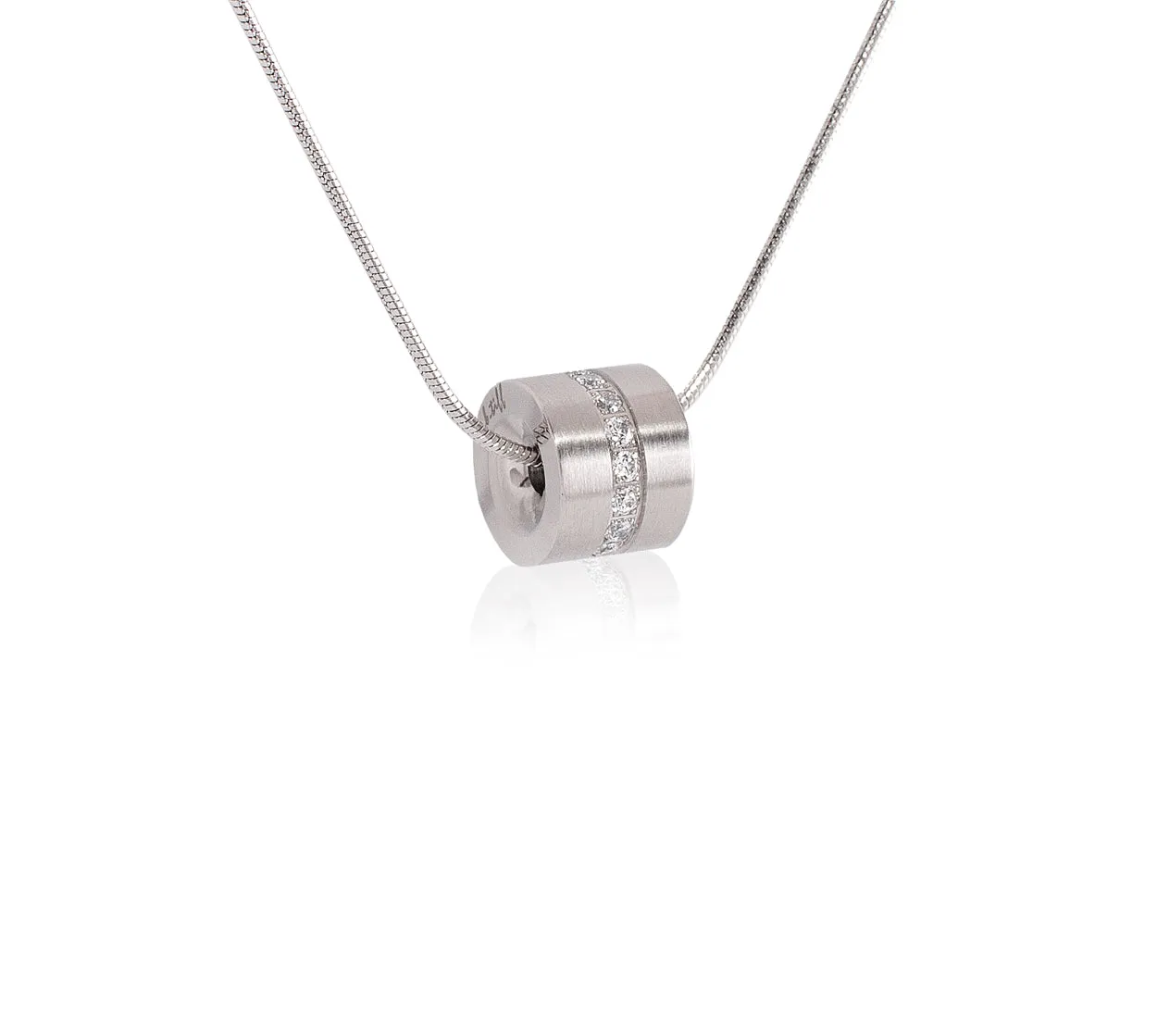 PT118W B.Tiff Barrel Stainless Steel Pendant Necklace