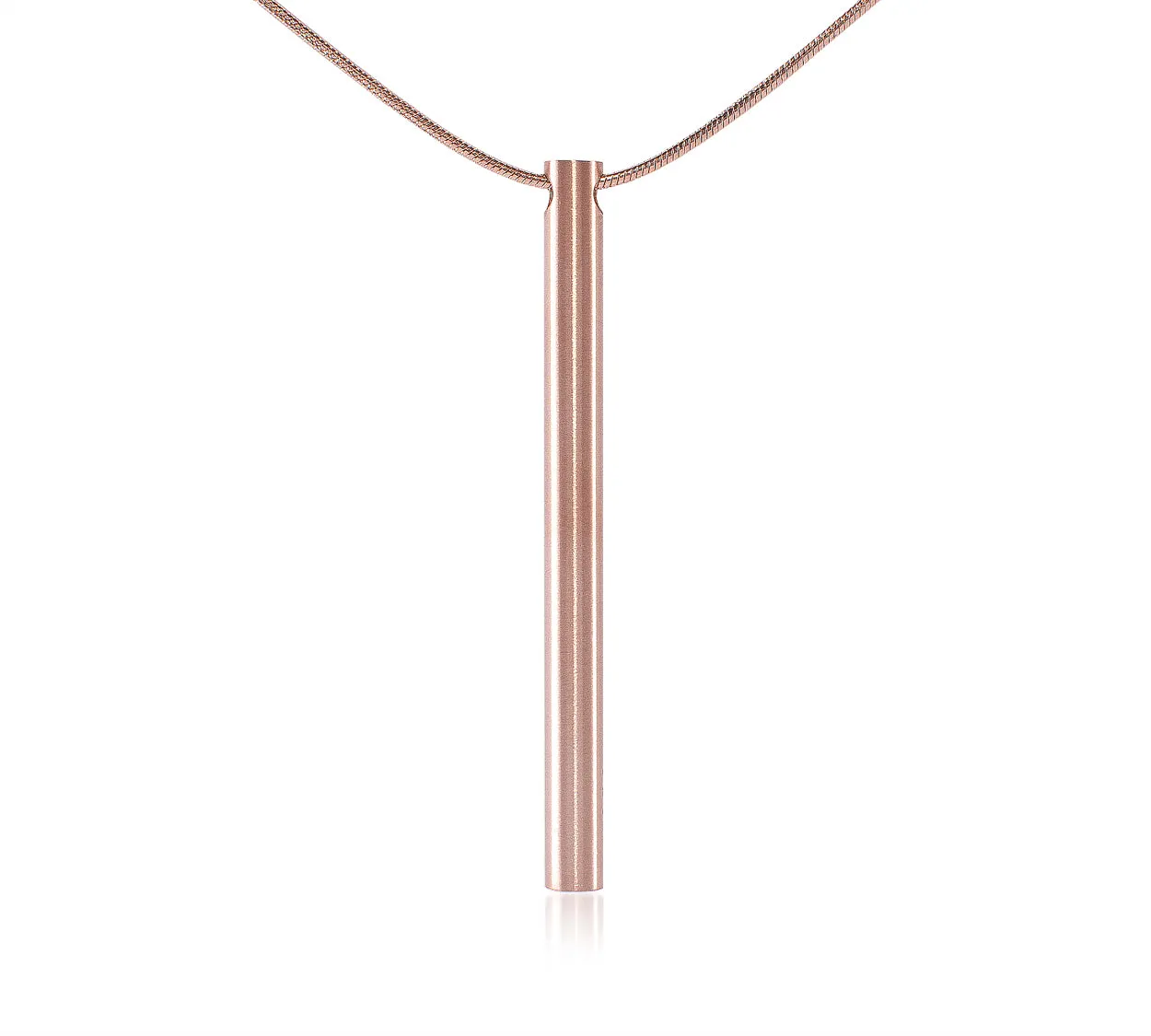 PT300RG B.Tiff Plain Bar Rose Gold Plated Stainless Steel Pendant Necklace