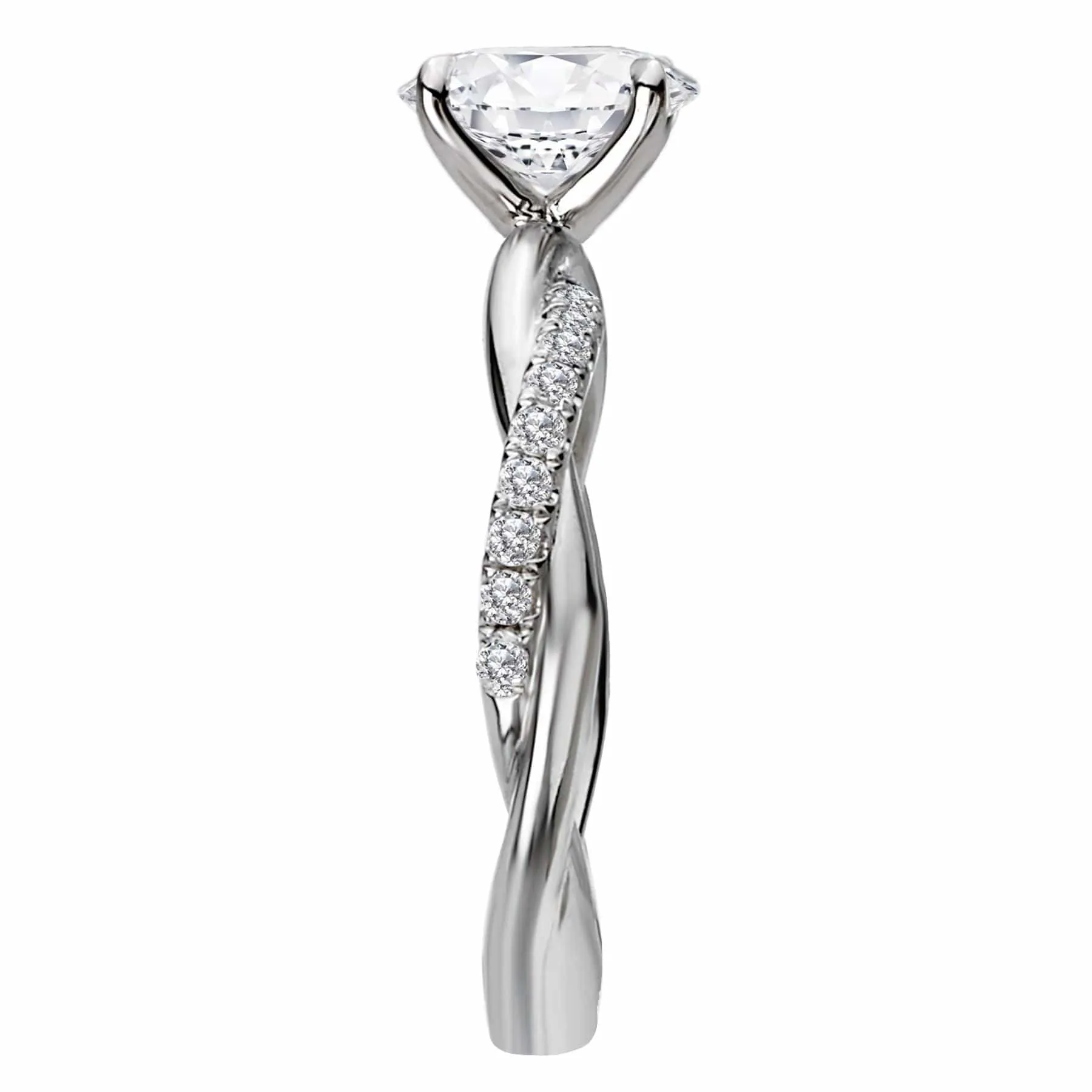 "The Isabel" Twist Oval  Band Semi-Mount Diamond Ring