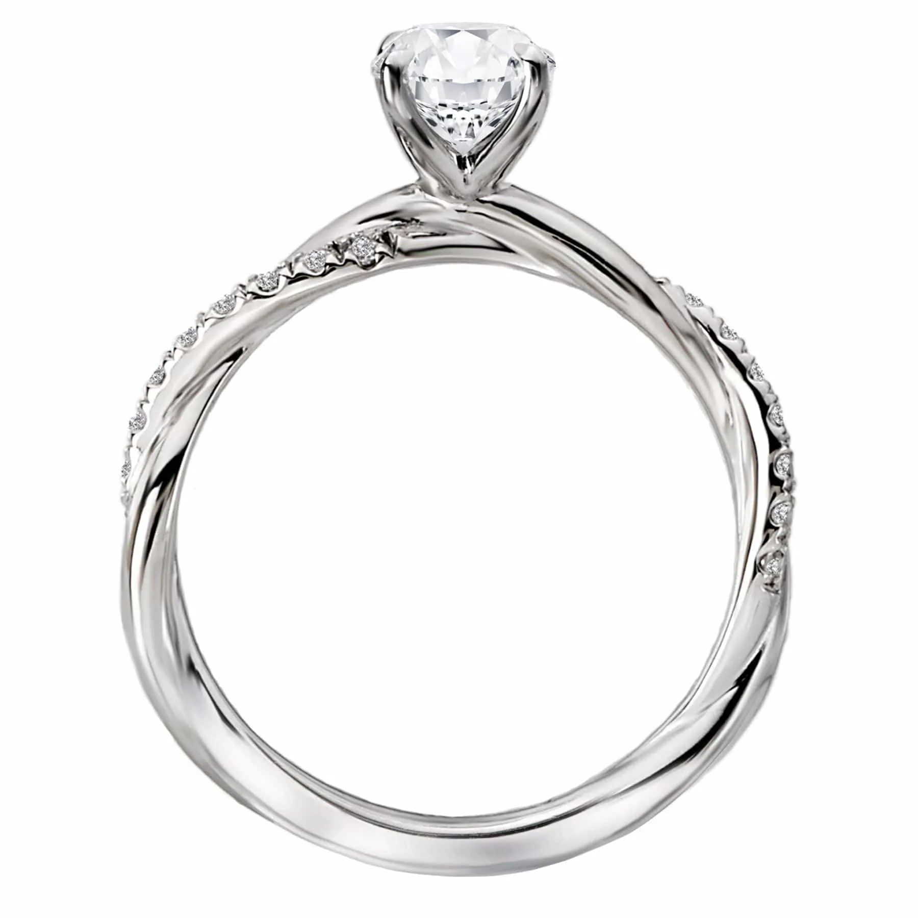 "The Isabel" Twist Oval  Band Semi-Mount Diamond Ring