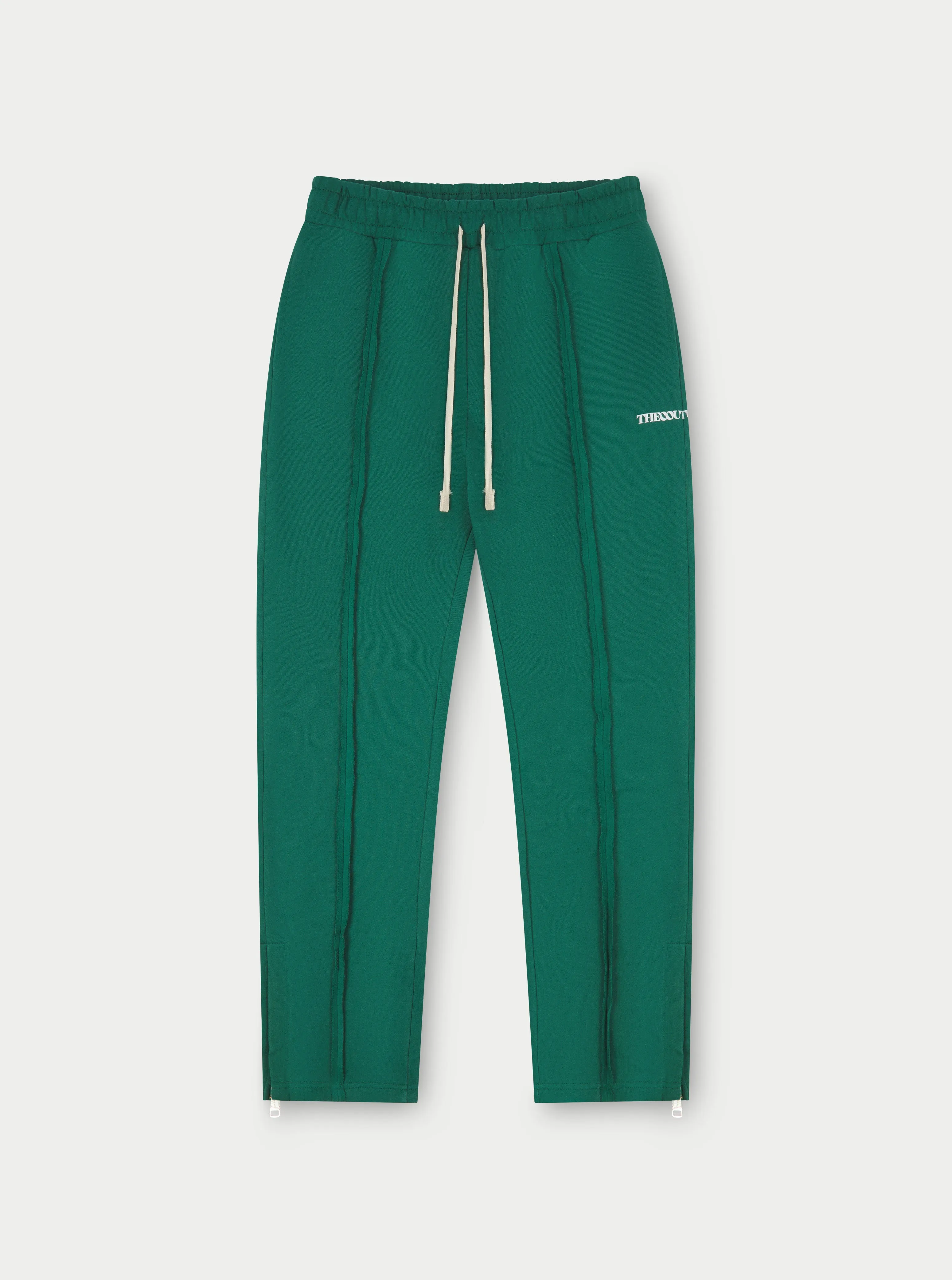 RAW SEAM STRAIGHT LEG JOGGERS - FOREST GREEN