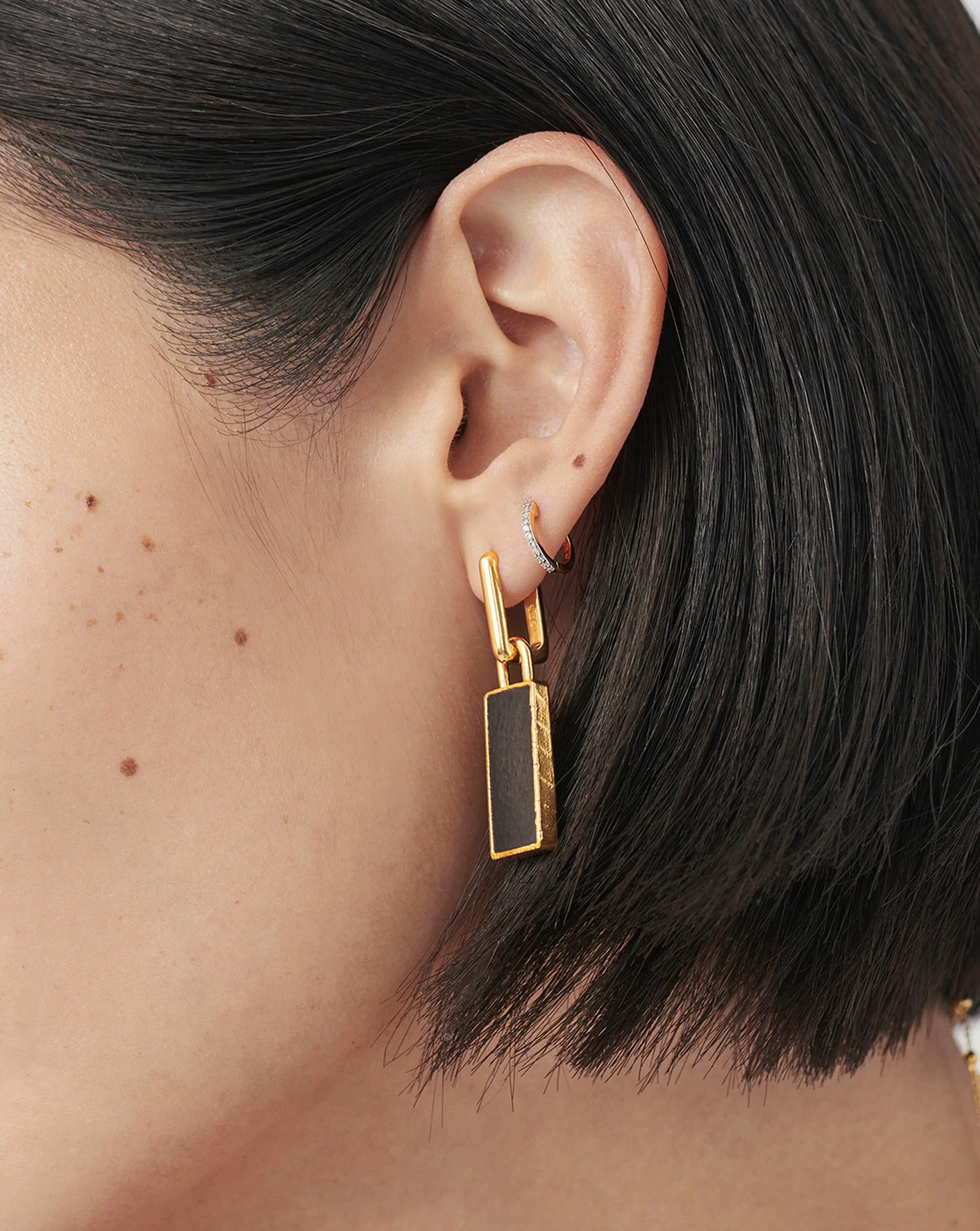 Rectangle Single Ovate Earring