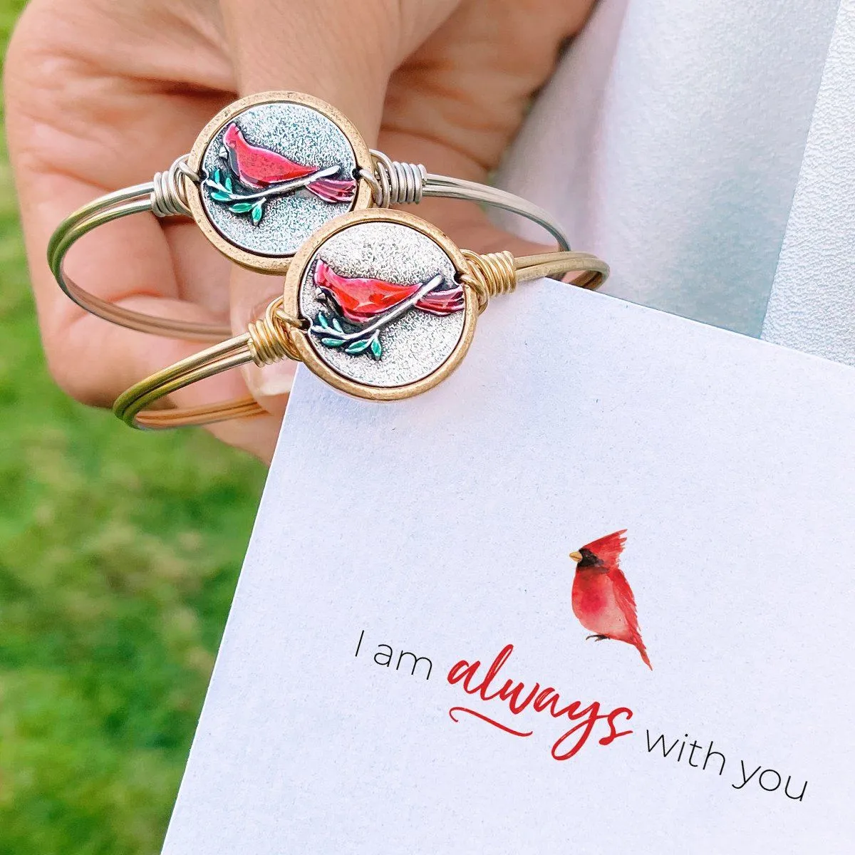 Red Cardinal Bangle Bracelet