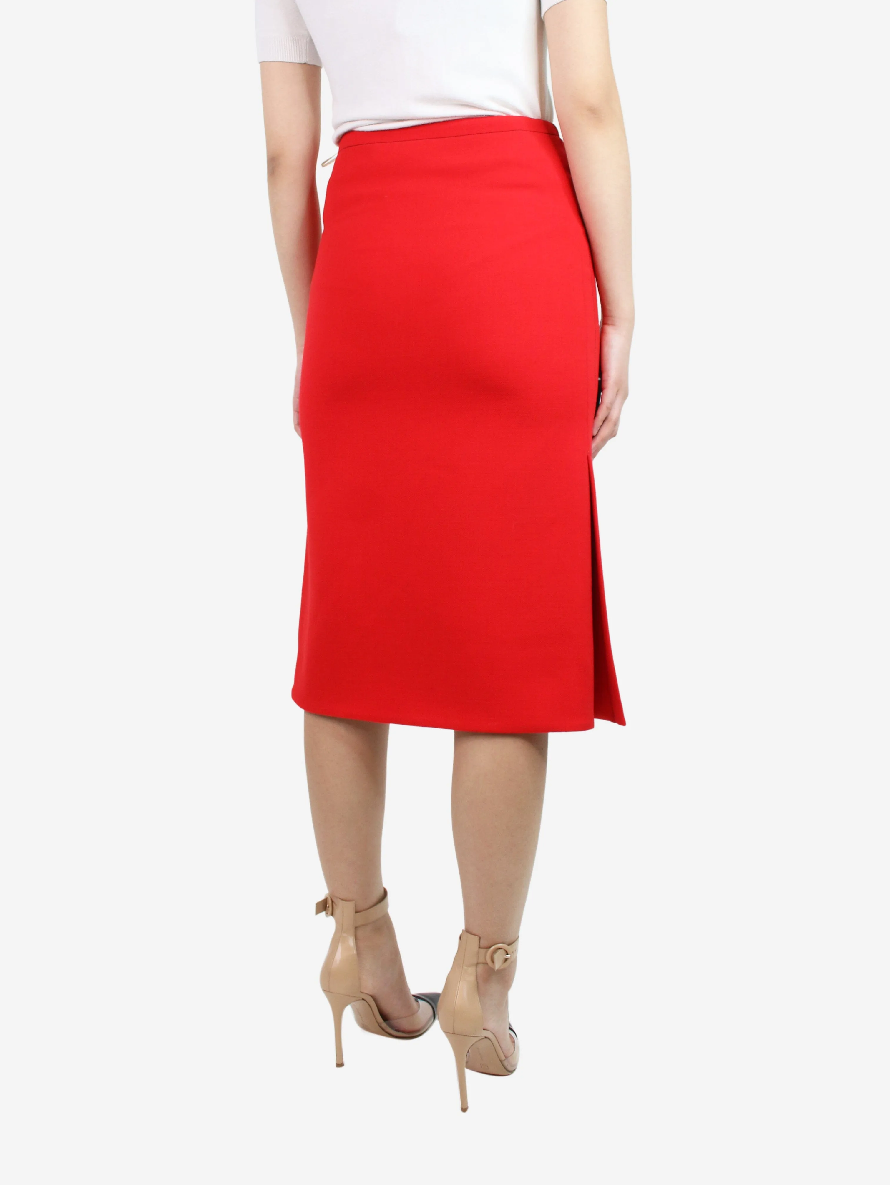 Red skirt with black trim - size UK 6