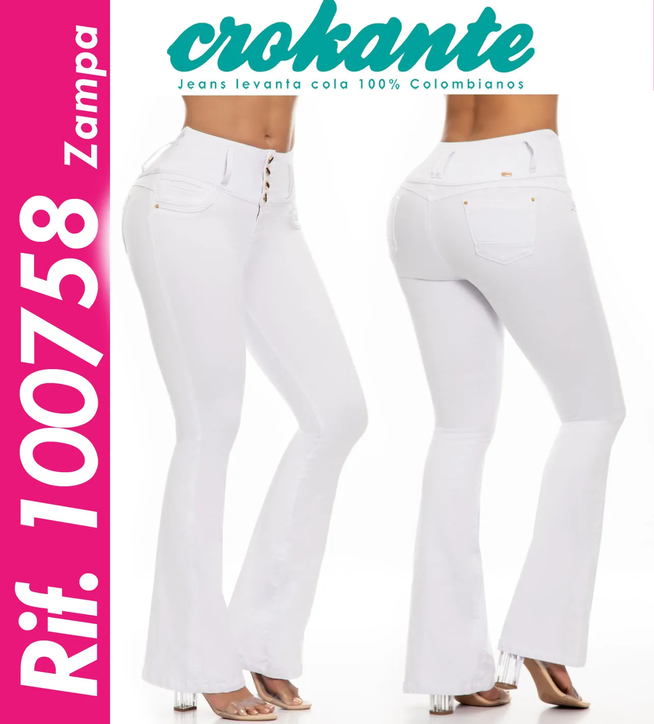 RIF. 100758 Jeans Modellante a zampa