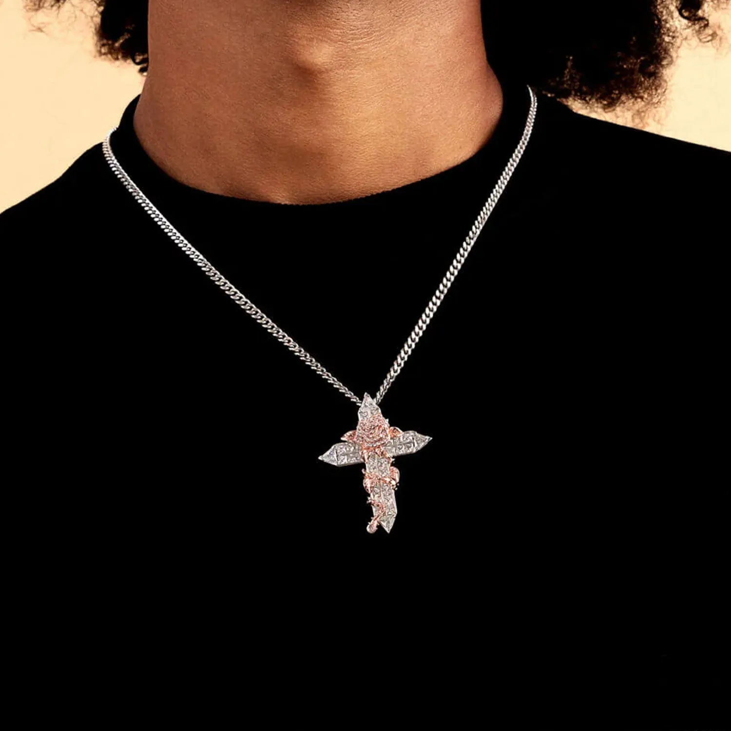 Rose Cross Pendant