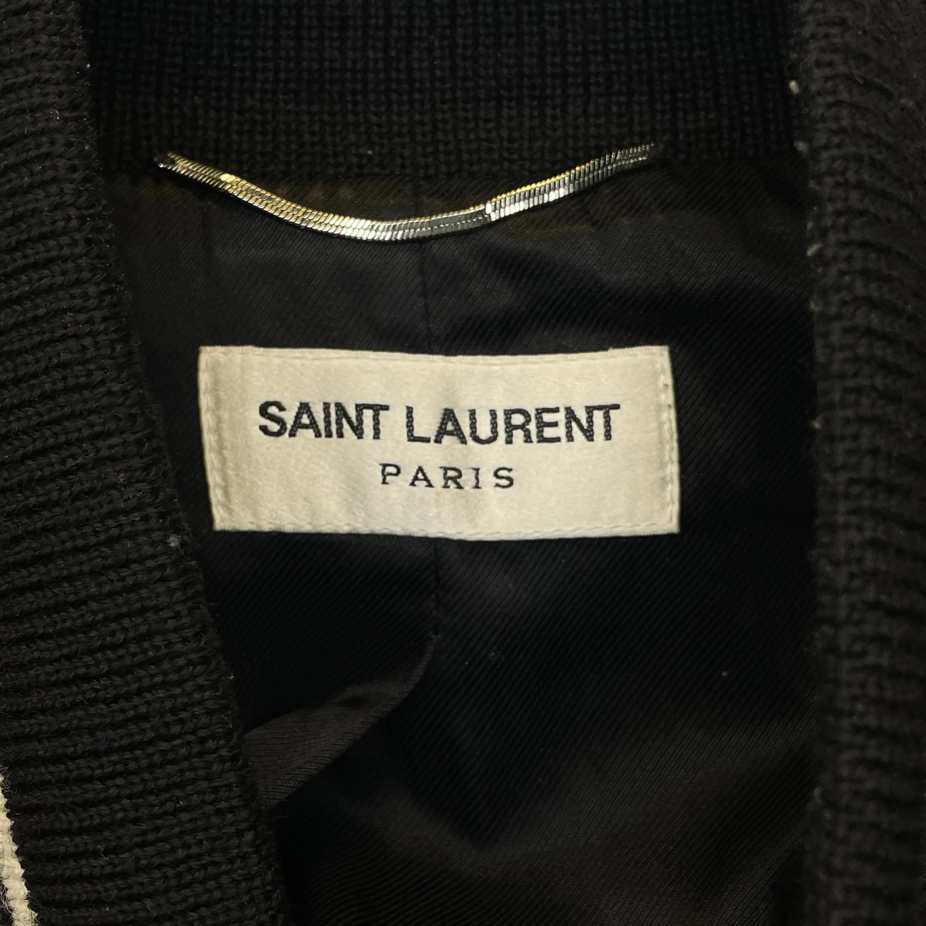 #SAINT LAURENT/Jacket/46/NVY/Wool/Plain/