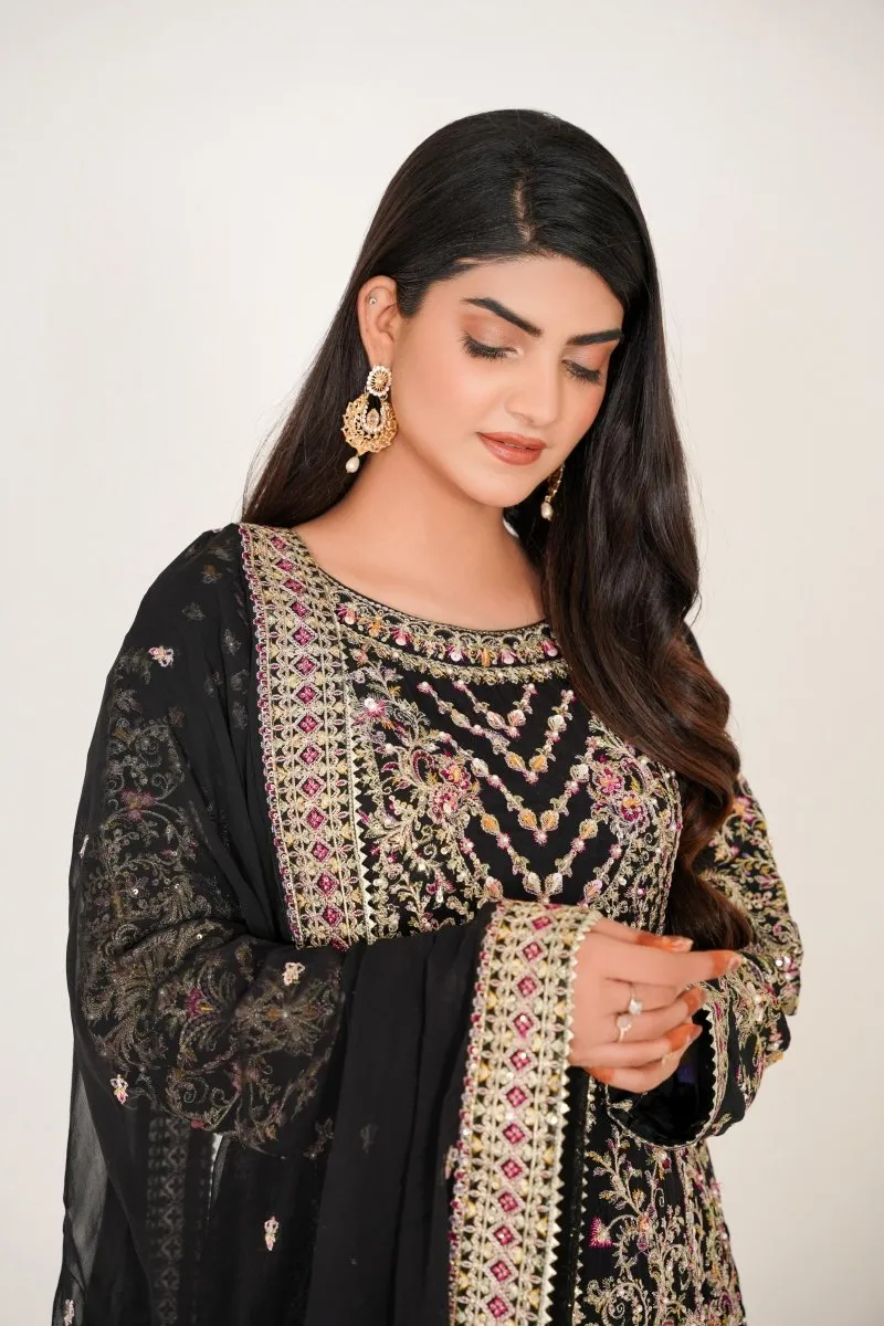 Sajni Embellished Chiffon Wedding Wear SAJ12