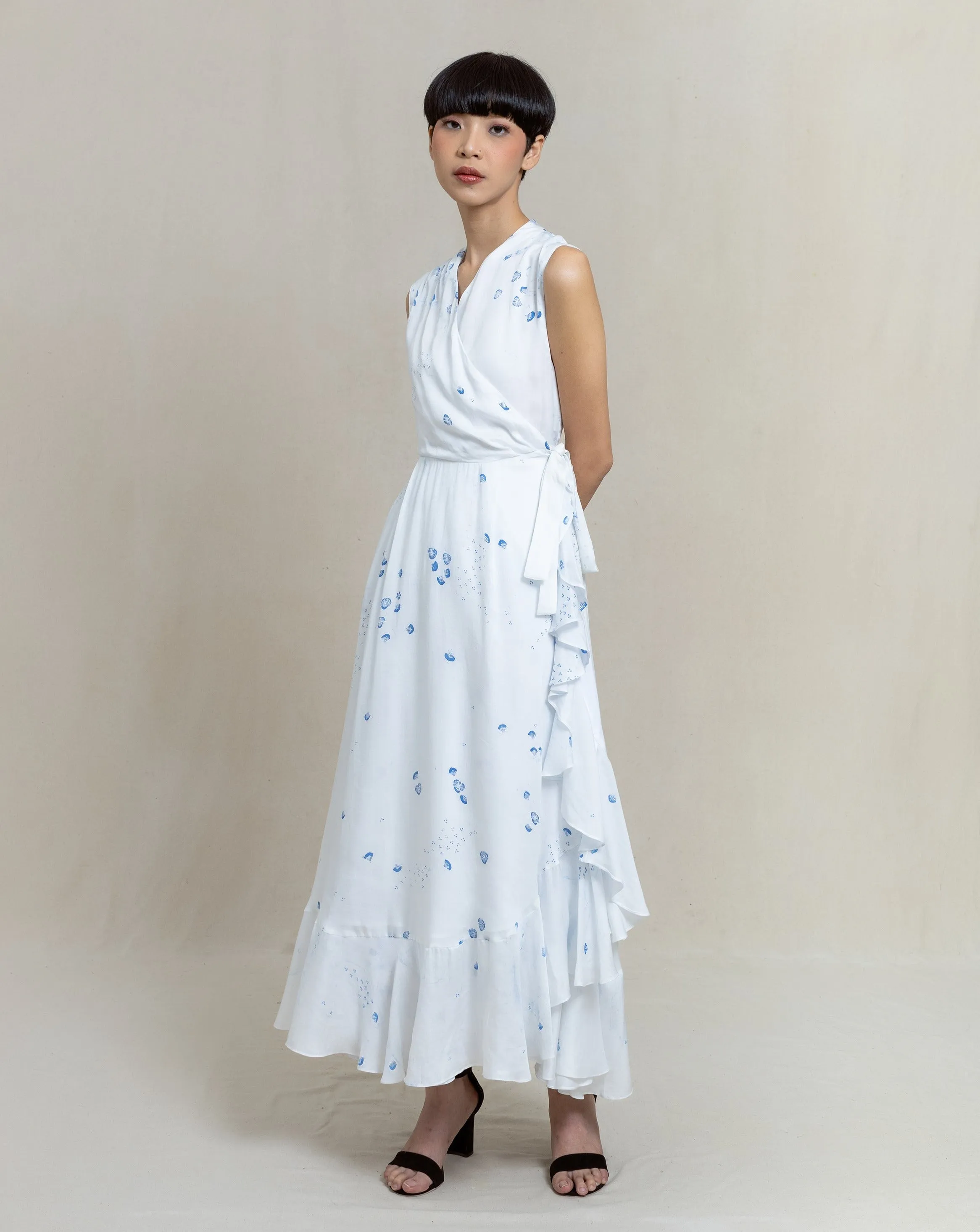 SERIBU BUNGA - Ruffled Wrap Dress