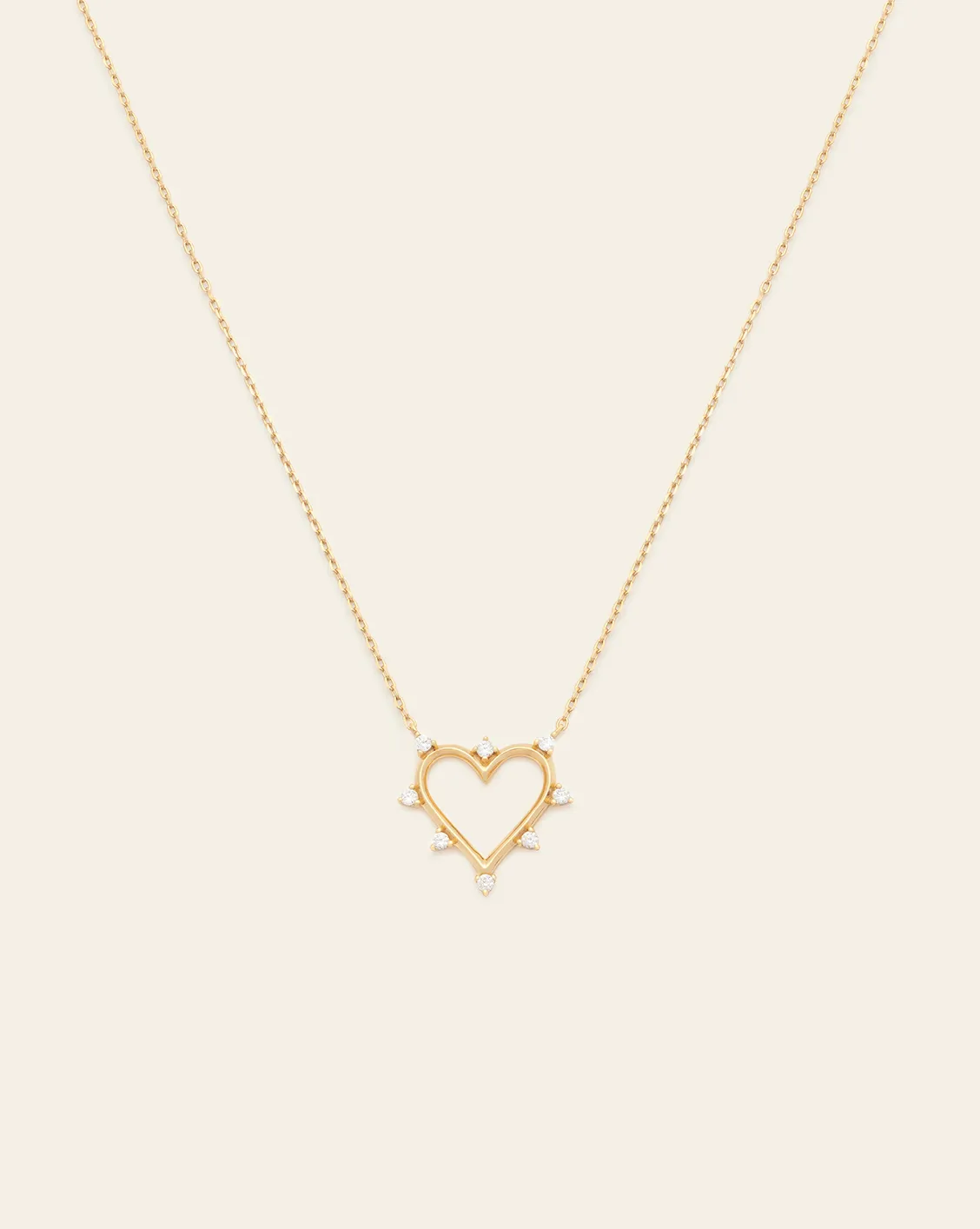 Shimmering Heart Necklace - Gold Vermeil