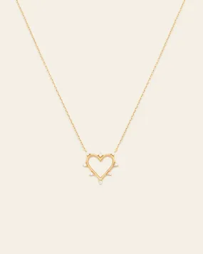 Shimmering Heart Necklace - Gold Vermeil