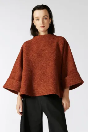 SIENNA JUMPER [ Red - Orange 100% Wool ]