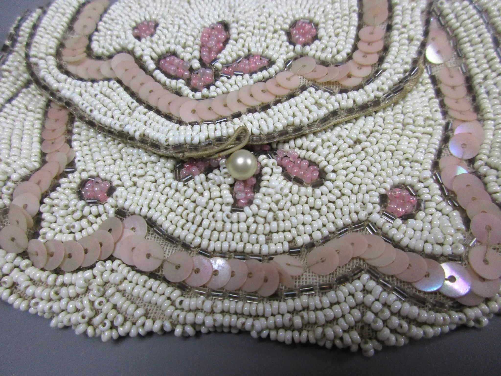 Small Glass Bead Evening Purse Clutch Bag Vintage c1920