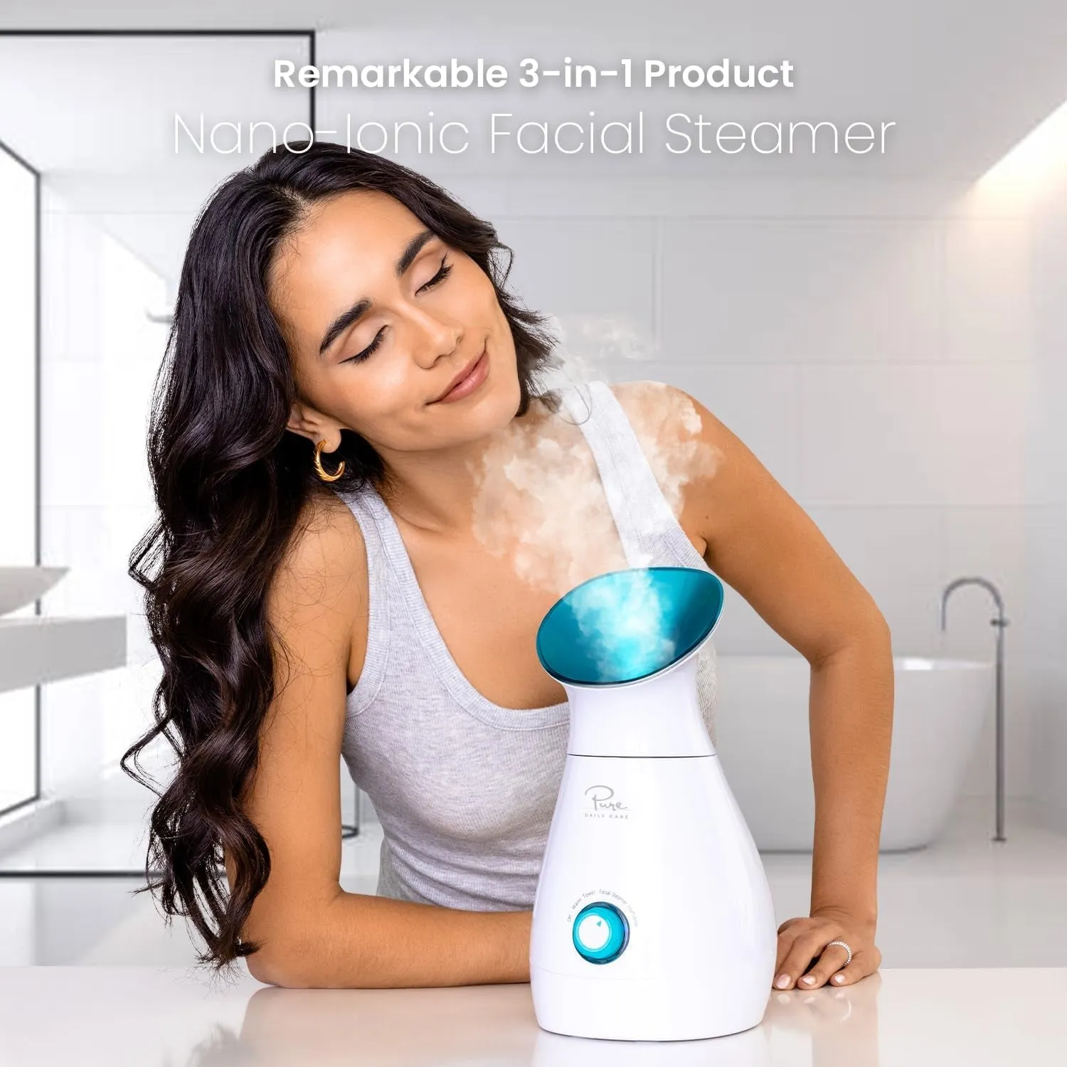 Spring Nanosteamer Large 3-In-1 Nano Ionic Facial Steamer with Precise Temp Control