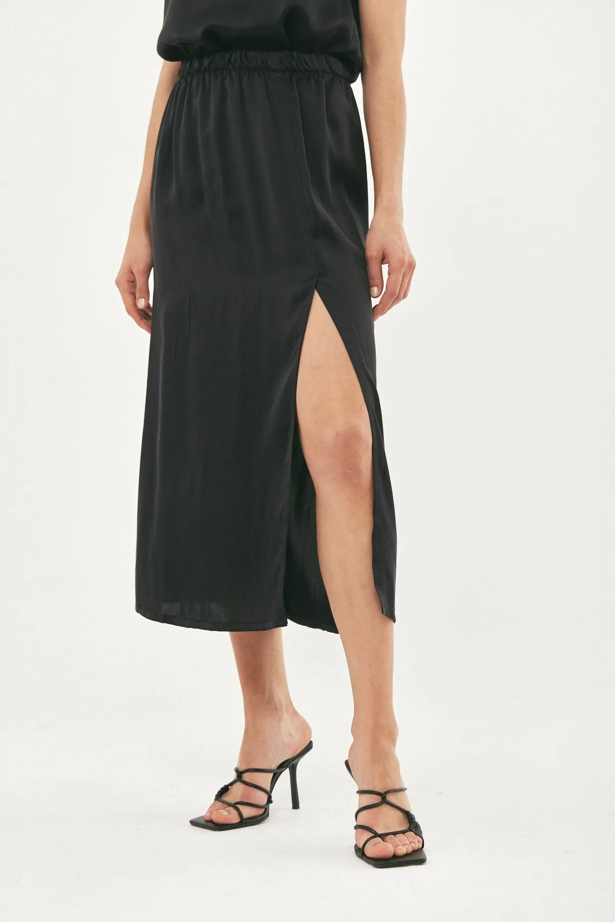 STELLA BLACK SILK SKIRT