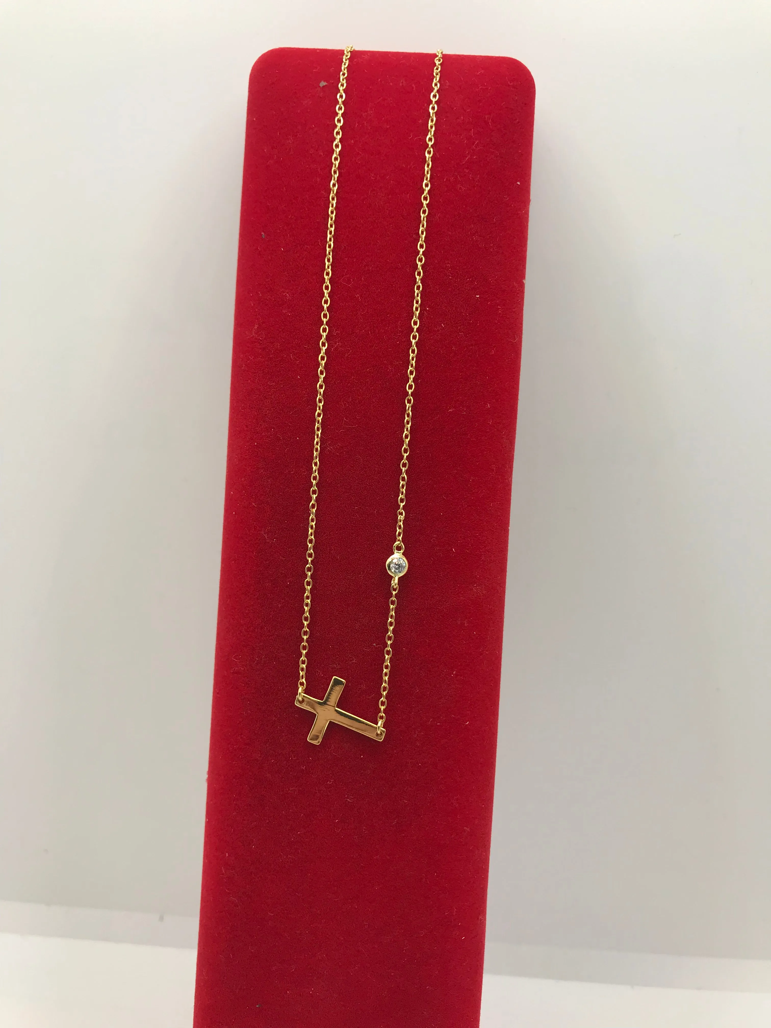 Sterling silver gold filled cross necklace